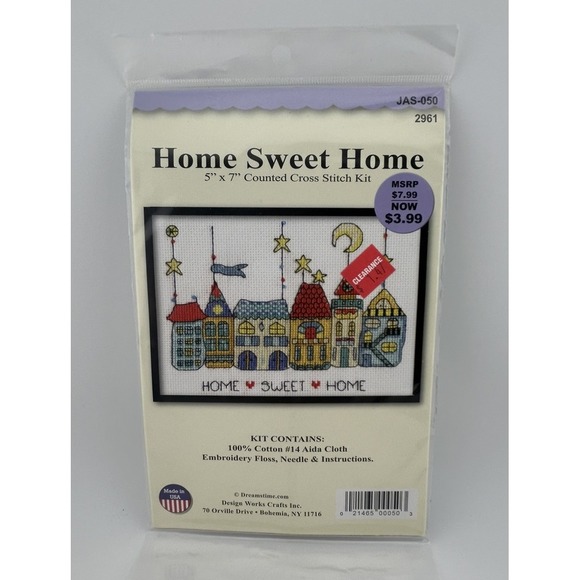 Design Works Cross Stitch Kit #2961 - Home Sweet Home - 5x7 Counted Cross Stitch - Picture 1 of 2